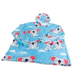 Ciepła bluza koala koc oversize xxl 2w1 gruba futrzak miękka z kapturem