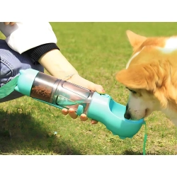 Butelka podajnik karmy poidło dla psa kota miska z podajnikiem worków 300ml