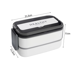 Śniadaniówka z przegródkami piętrowy pojemnik xxl sztućce lunchbox 1400ml