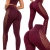 Legginsy damskie push up modelujące długie wysoki stan fitness bordowe S/M