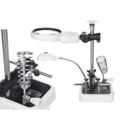 Trzecia ręka zestaw do lutowania uchwyt lupa 6 led