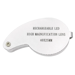 Lupa jubilerska powiększenie 40x kieszonkowa składana 25mm dioda 9 led — zdjęcie 12