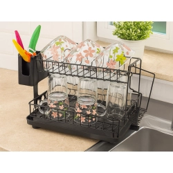 Suszarka do naczyń talerzy sztućców kubków dwupoziomowa ociekacz z tacką