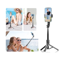Kijek do selfie stick uchwyt na telefon tripod statyw pilot bluetooth 90cm
