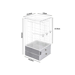 Organizer na biżuterię szkatułka ekspozytor zamsz