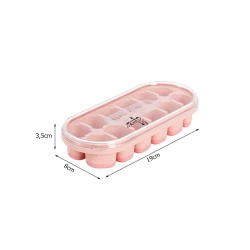 Forma do lodu kostkarka 12 kostek z przykrywką foremki spód silikonowy lód