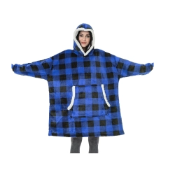 Bluza ciepła koc oversize xxl 2w1 gruba futrzak miękka z kapturem szlafrok