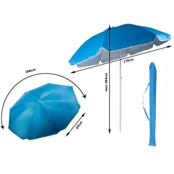 Parasol plażowy ogrodowy balkonowy duży xxl z filtrem uv 170 cm składany