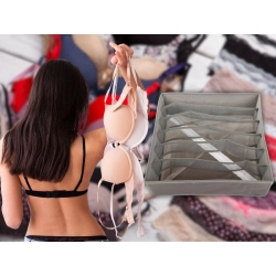 Organizer na biustonosze staniki 6 przegródek do szuflady szafy szary