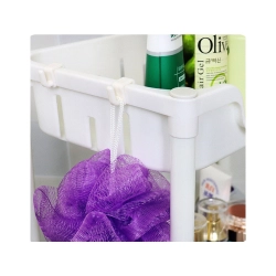 Półka łazienkowa szafka kuchenna regał mobilny na kółkach 3 poziomy haczyki