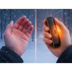 Magnetyczny ogrzewacz elektryczny do rąk dłoni 2w1 USB czarny kieszonkowy