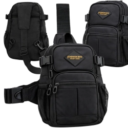 Nerka męska saszetka na ramię torba crossbody wiele kieszeni czarna