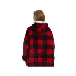 Bluza ciepła koc oversize xxl 2w1 gruba futrzak miękka z kapturem szlafrok - zdjęcie 8