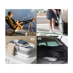 Miska składana silikonowa duża kosz na pranie kompaktowa turystyczna 10l