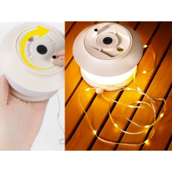 Lampa kempingowa biwakowa akumulatorowa led girlanda na rolce 20m ciepła