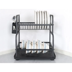 Suszarka do naczyń talerzy sztućców kubków dwupoziomowa ociekacz z tacką