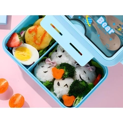 Lunchbox śniadaniówka pojemnik na śniadanie obiad sztućce z bidonem zestaw