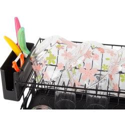 Suszarka do naczyń talerzy sztućców kubków dwupoziomowa ociekacz z tacką