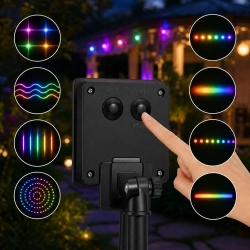 Lampki solarne ogrodowe LED wąż 7m 50 LED multikolor 8 trybów wodoodporne