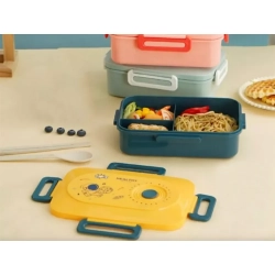 Lunchbox śniadaniówka pojemnik na śniadanie obiad z przegródkami sztućce — zdjęcie 4