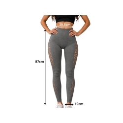 Legginsy damskie push up modelujące wysoki stan fitness siłownia szare l/xl