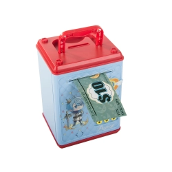 Skarbonka sejf bankomat na kod dostępu banknoty monety pieniądze kod pin