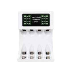 Ładowarka do akumulatorków AA i AAA Verk Group z 4 akumulatorkami AA i kablem USB-C