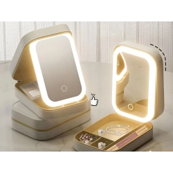 Lusterko do makijażu z podświetleniem led organizer na kosmetyki podróżne — zdjęcie 8
