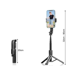 Kijek do selfie stick uchwyt na telefon tripod statyw pilot bluetooth 90cm