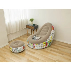 Fotel ogrodowy leżak dmuchany pompowany pufa na plażę podnóżek wygodny