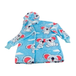 Ciepła bluza koala koc oversize xxl 2w1 gruba futrzak miękka z kapturem