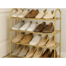 Półka na buty obuwie organizer szafka piętrowa złoty regał 4 poziomy duży