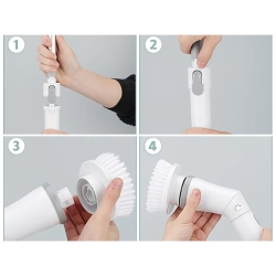 Elektryczna szczotka obrotowa do fug kafli mop z 6 końcówkami tornado