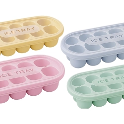 Forma do lodu kostkarka 12 kostek z przykrywką foremki spód silikonowy lód