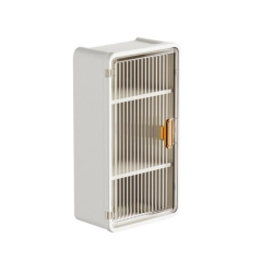 Półka łazienkowa naścienna wisząca 3 poziomy drzwiczki otwór na chusteczki