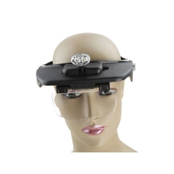 Lupa nagłowna okulary precyzyjne mocny 2 x led gw