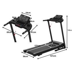 Bieżnia elektryczna treningowa fitness domowa bluetooth 12 km/h 120 kg