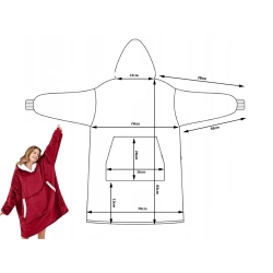 Ciepła bluza koc oversize xxl 2w1 gruba futrzak miękka z kapturem szlafrok