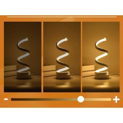 Lampa spiralna led biurkowa stołowa 3 barwy światła usb regulacja jasności — zdjęcie 7