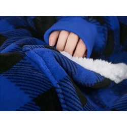 Bluza ciepła koc oversize xxl 2w1 gruba futrzak miękka z kapturem szlafrok