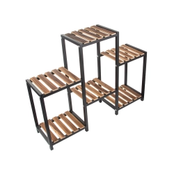 Kwietnik stojący drewniany wysoki na kwiaty doniczki 3 poziomowy regał