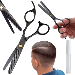 Degażówki nożyczki fryzjerskie profesjonalne 17 cm czarne teksturyzujące