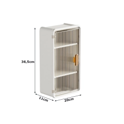 Półka łazienkowa naścienna wisząca 3 poziomy drzwiczki otwór na chusteczki