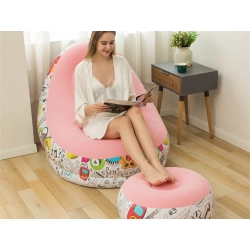 Fotel ogrodowy leżak dmuchany pompowany pufa na plażę podnóżek wygodny