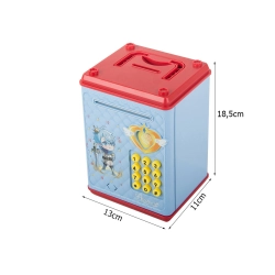 Skarbonka sejf bankomat na kod dostępu banknoty monety pieniądze kod pin