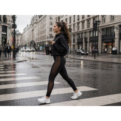 Legginsy damskie push up modelujące długie wysoki stan fitness czarne l/xl — zdjęcie 15