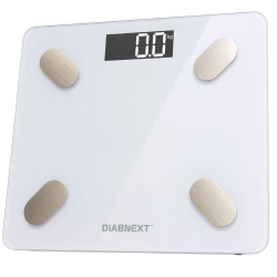 Waga łazienkowa elektroniczna 180 kg biała szklana LCD analityczna slim fit