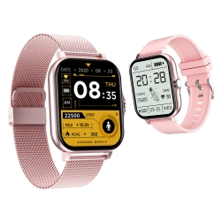 Smartwatch zegarek damski męski gumowy pasek sport bluetooth rozmowy różowy