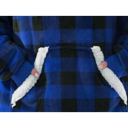 Bluza ciepła koc oversize xxl 2w1 gruba futrzak miękka z kapturem szlafrok