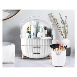 Organizer na kosmetyki z szufladami kuferek pojemny duży uchwyt elegancki